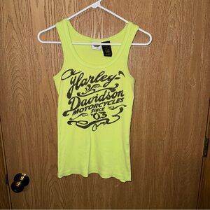 Harley-Davidson Women's Bright Lime Green Tank Top